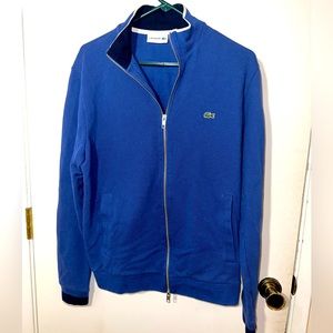Men's Zippered Stand-Up Collar Piqué Fleece Jacket Medium